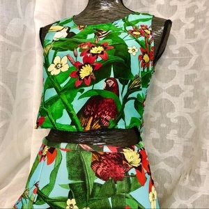 Clock House UK Tropical Blouse Button Back Sz 40